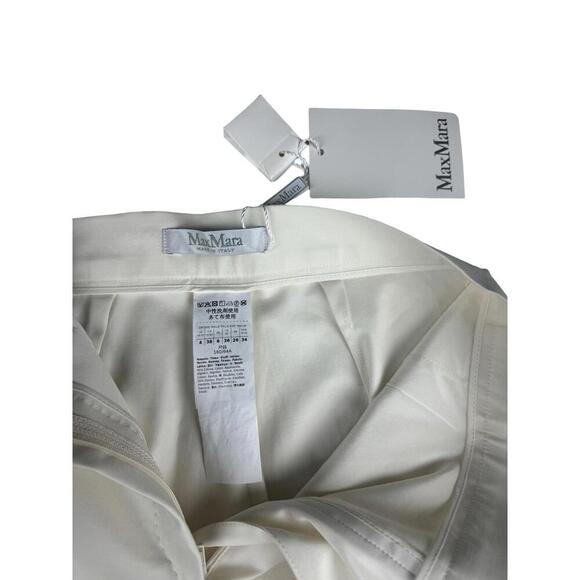 Max Mara Finish Wide Leg Pleated Trousers Ivory Size 38 IT | 4 US - Picture 5 of 5